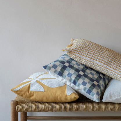 Cushion cover with Renuta checkered embroidery